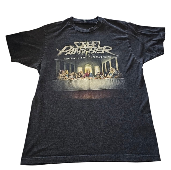 Steel Panther All You Can Eat 2014 Tour Graphic T Shirt Last Supper L - Picture 1 of 7
